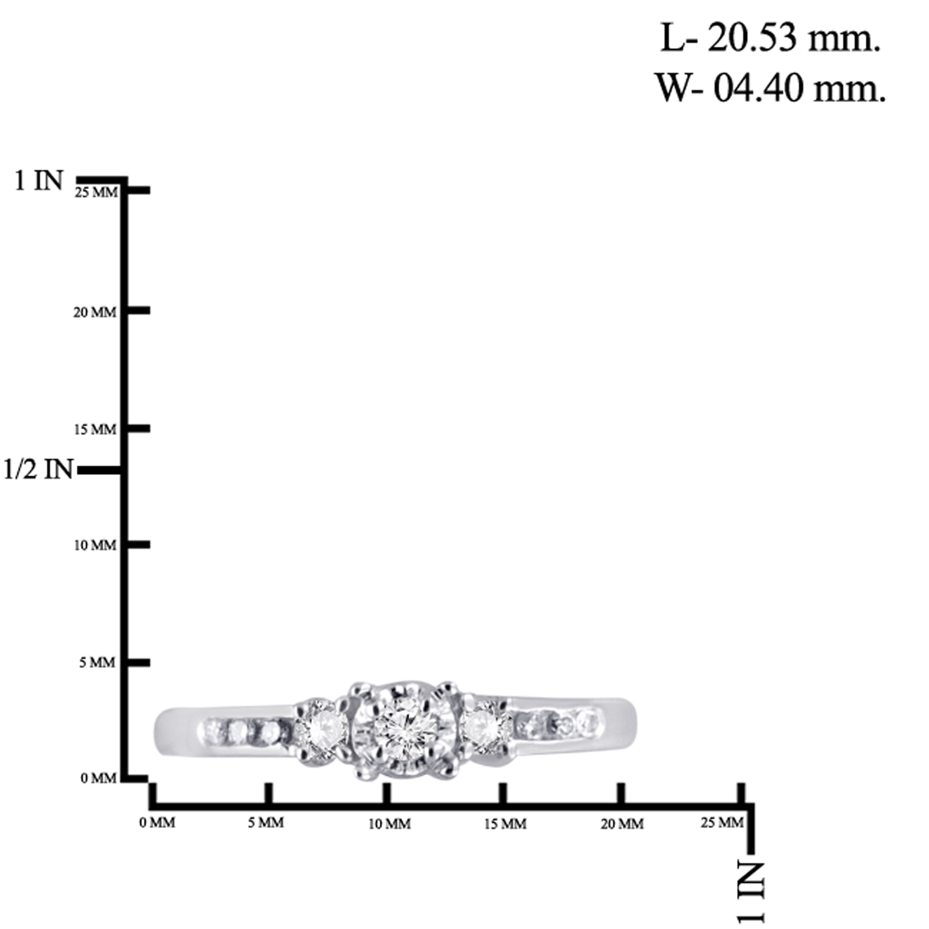 Diamonice 0.925 Sterling Silver 0.50 Carat White Cubic Zirconia Ring for Women | Cubic Zirconias for Everyday Womens Wear