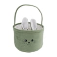 thumbnail image 2 of AURIGATE Easter Bunny Cloth Basket, 9.06×5.51 Inch Easter Egg Bucket, Reusable Easter Treat Bag for Egg Hunt, Party Favors, Home Decor, 2 of 6