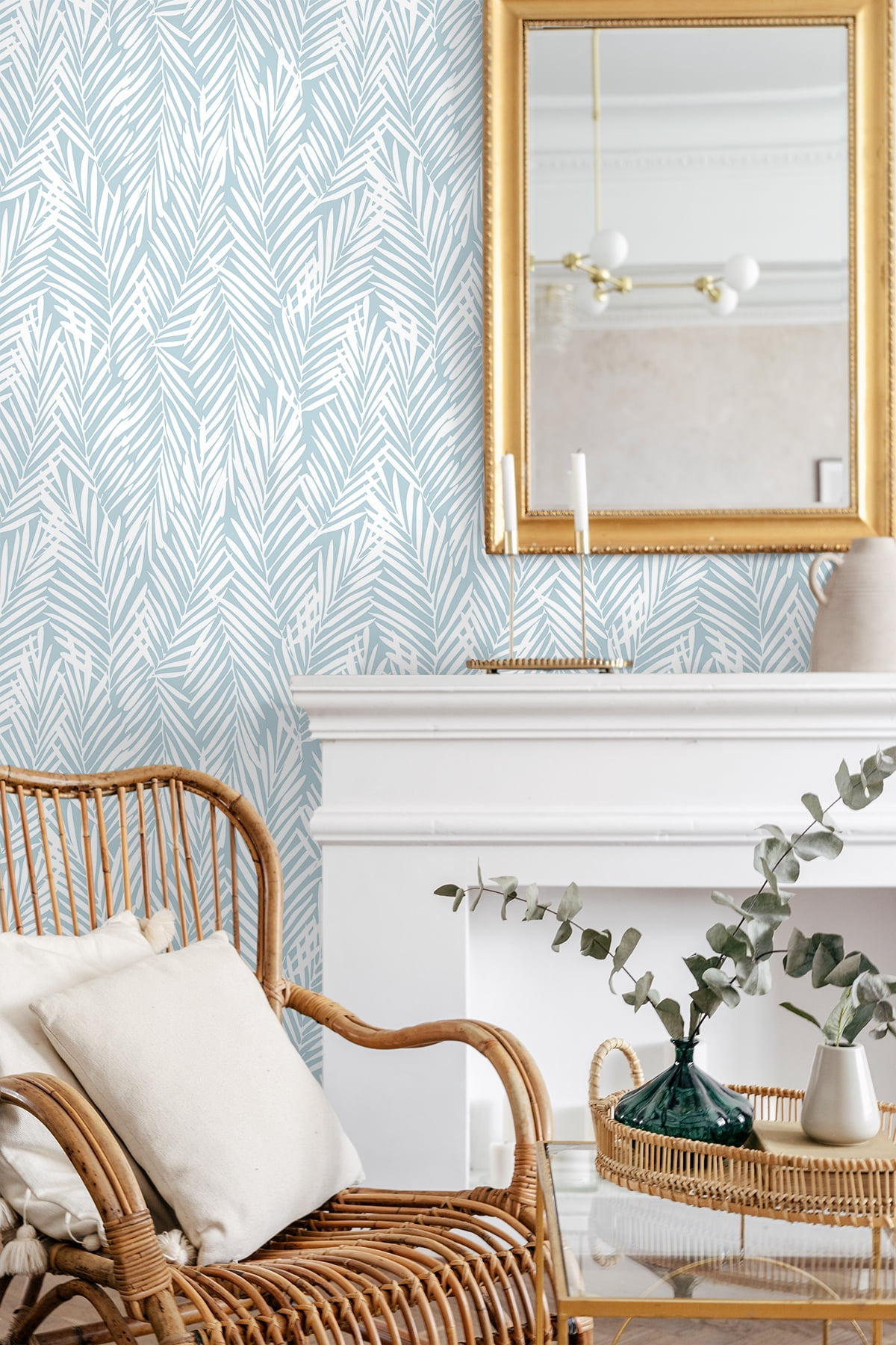 Stacy Garcia Home Blue Skies Mod Palm Peel and Stick Wallpaper