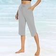thumbnail image 2 of Seductiva Soft Leggings for Women Women's Solid Color Split Yoga Cropped Pants, 2 of 5