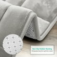thumbnail image 4 of Clara Clark Bathroom Rugs, Velvet Memory Foam Bath Mat, Ultra Soft Non Slip and Absorbent - Tiled - Large - Silver, 4 of 6
