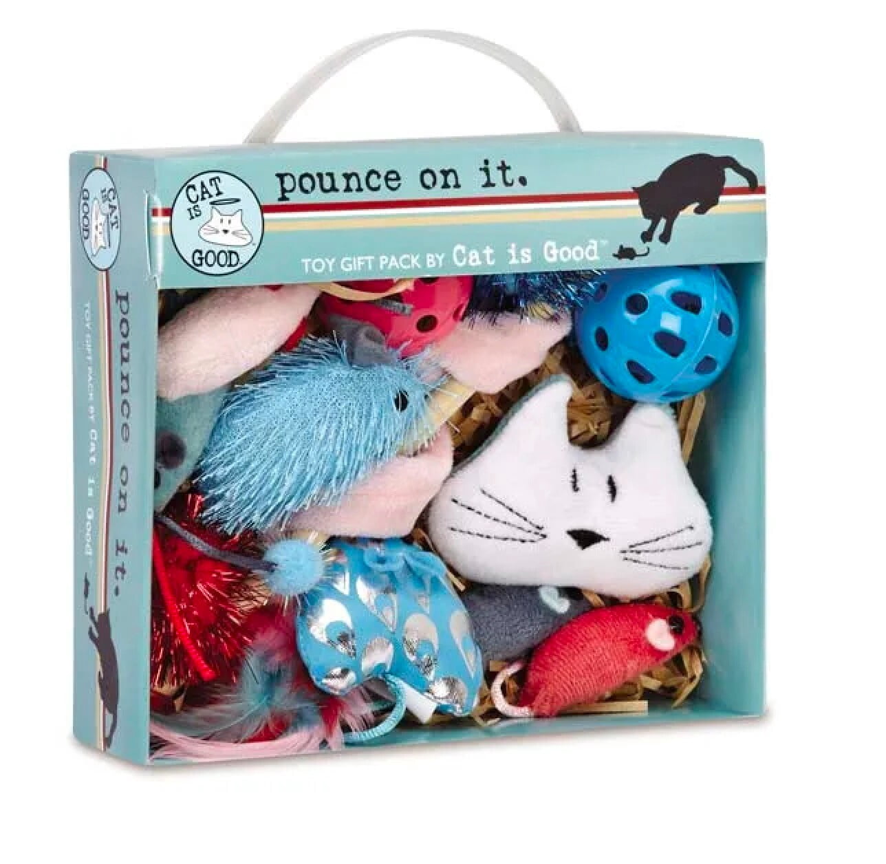 Cat Toy Gift Packs 12 Piece Boxes of Feline Fun Chase Pounce Bat Grasp Cuddle (2 Gift Pack Boxes)