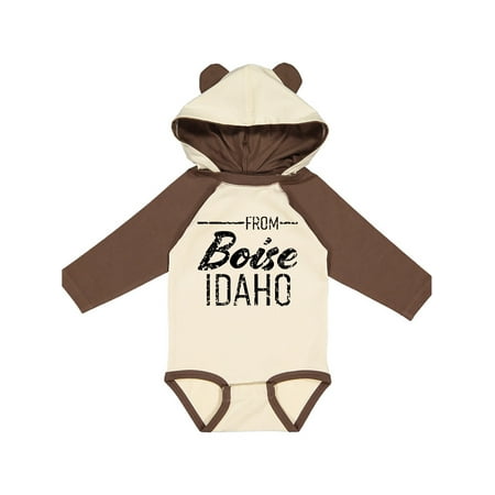 

Inktastic From Boise Idaho in Black Distressed Text Gift Baby Boy or Baby Girl Long Sleeve Bodysuit