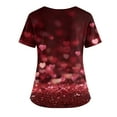 thumbnail image 3 of Valentine Day Scrubs for Women V Neck Nursing Short Sleeve Medical Uniforms Love Heart Print Plus Size Cute Scrubs with Pockets Red L, 3 of 4