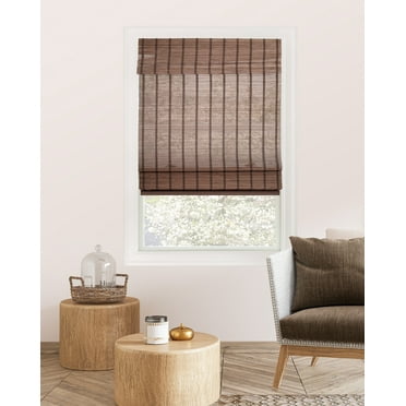 Chicology 34"W x 64"H Bear Cordless Bamboo Shades, Natural Woven Wood, Light Filtering, Safe for Kids & Pets