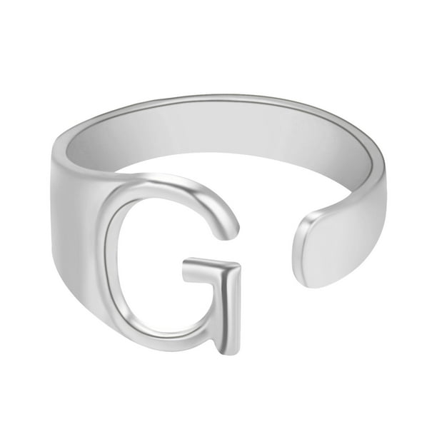 onlyliua para Interior/Exterior Anillo de Pareja de Moda con Veintiséis Letras Inglesas, Anillo Abierto, Joyería para Parejas
