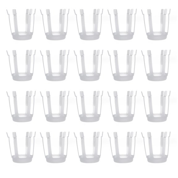 HAMPPLIES Plastic Flower Stems Tube Holder Flower Bouquet Holder Base White 20Pack 4.7x3.5in