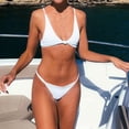thumbnail image 4 of Conjunto de traje de baño acolchado con realce para mujer, traje de baño sólido con botones sexys Fridja  nalpqowj14706, 4 of 6