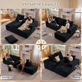 thumbnail image 4 of Tmjmj 107" Boneless L-Shaped Cloud Sectional Sofa with Chaise, Modern ModularCorduroy Deep Seat Couch Black, 4 of 7
