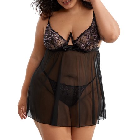 

Oh La La Cheri Womens Plus Size Riley Babydoll Set Style-74-11781X