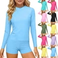 thumbnail image 1 of EYWGYA Girls Clothing Sets,Girls 2-Piece Modest Swimsuit Set,Long Sleeve UPF Rashed Guard and Swim Shorts for Beach Surf Size 3-14 Years, 1 of 6