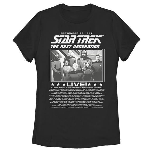 Women's Star Trek: The Next Generation Concert Poster  Graphic Tee Black Large