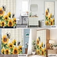thumbnail image 6 of Watercolor Sunflower Leaf Fabric Shower Curtain Spring Floral Retro Washable Shower Curtains for Bathroom, Waterproof Bath Curtain with Hooks Home Decor 72x72in, 6 of 8