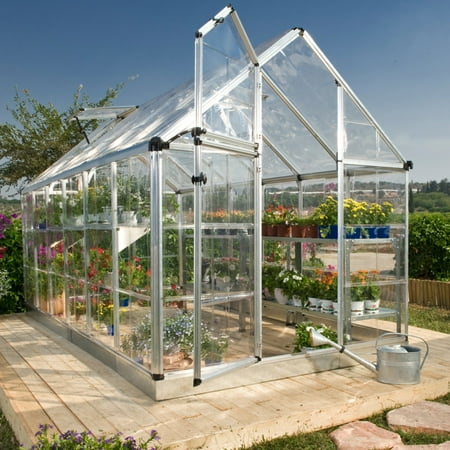 Palram Snap and Grow Greenhouse, 6' x 16', Silver
