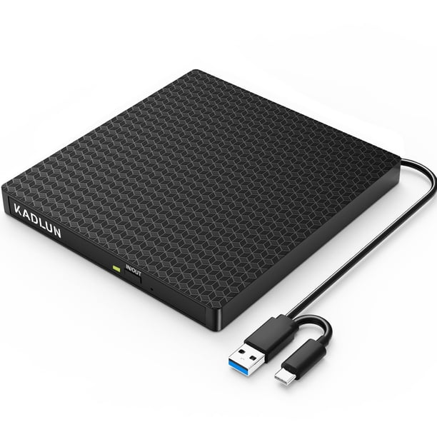 Unidad externa de CD/DVD Kadlun BT638 USB 3.0 USB C para portátil