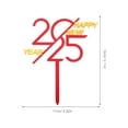 thumbnail image 2 of HOMEMAXS  12 Pcs Happy Holidays Party Decorations New Year Cake Toppers Red, 2 of 8