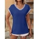 thumbnail image 5 of Suéter Sin Mangas para Mujer, Informal, con Cuello en V y Mangas , Tejido de Punto, Color Azul , Talla M, 5 of 9