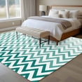thumbnail image 4 of 6'x9' Area Rugs, Teal Chevron Indoor Outdoor Area Rug for Living Room Bedroom, Ombre Geometric Ocean Wave V-shaped Washable Bathroom Rugs Kitchen Floor Carpet Mats Home Decor Aesthetic, 4 of 8