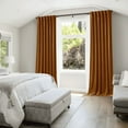 thumbnail image 6 of NICETOWN Blackout Velvet Curtains 120 inches, Soft Thick Vintage Velvet Room Darkening Drapes, Back Tab Design Thermal Insulated Window Drapes for Living Room, Gold Brown, 2 Panels, 6 of 7