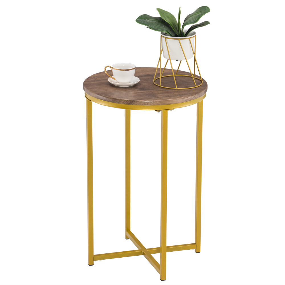 Tcbosik Modern End Table 16" Round Sofa Table Plant Stand for Home