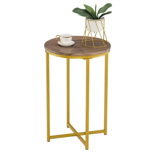 Tcbosik Modern End Table 16" Round Sofa Table Plant Stand for Home