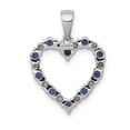 thumbnail image 3 of 14k White Gold Diamond and Sapphire Heart Pendant Charm, 3 of 4