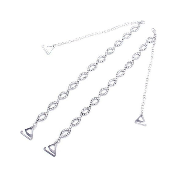 Masteelf 2 Pairs  of Practical Underwear Belts Exquisite Shoulder Straps  (Silver)