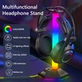 thumbnail image 1 of Kuymtek Soporte para auriculares RGB para juegos 12 modos de luz Soporte para auriculares Base translúcida hueca, 1 of 7