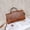 brown, variant on Genuine Cowhide Women Crossbody Bag, Glossy Crocodile Embossed Metal-Ring Top-Handle Purse