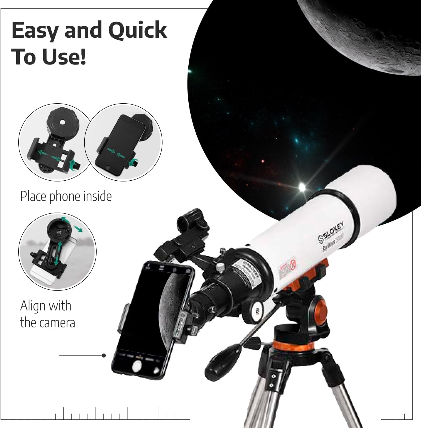 Slokey SkyWays 50080 31mm Refractor Telescope with Barlow Lens