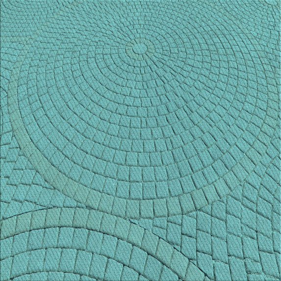 Ahgly Company Machine Washable Indoor Square Transitional Deep-Sea Green Area Rugs, 5' Square