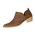 thumbnail image 2 of Tawop Womens Boots Low Heel Pointy Toe Fall Boots, 2 of 9