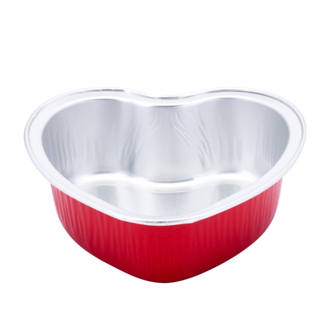 Agiferg Moules à Cupcakes en Papier Aluminium Moules à Cupcakes en Forme de Cœur avec Couvercle, Mini Moules à Cupcakes Moules de Cuisson de Cuisine 100 Pcs