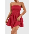 thumbnail image 4 of Vestido PRETTYGARDEN para mujer, verano 2025, sin tirantes, rojo, talla L, 4 of 7