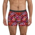 thumbnail image 1 of Xecao Boxeurs pour Hommes Imprimé Lèvres Rouges s'Embrassant avec Ceinture Élastique Douce et Design Capsule Spatiale 3D sous-Vêtements Confortables Respirants-TTG, 1 of 5