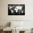 thumbnail image 2 of Elephant Stock Iron Impression World Map Wall Art - Horizontal Multi Panel Canvas - Living Room Wall Decor - Map Multi Panel - Gray And White Decor - 38" x 24", 2 of 4