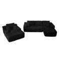 thumbnail image 2 of XIZZI Modular Sectional Sofa Couch Set, Deep Seat L-Shape Upholstered Couch & Large Sofa Bed, Modern Minimalist Couches for Living Room, Bedroom, Right Chaise, Black - Corduroy Fabric, 2 of 11