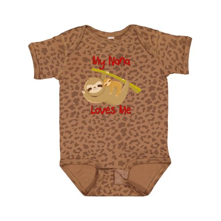 

Inktastic My Nana Loves Me Sloth Gift Baby Boy or Baby Girl Bodysuit