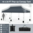thumbnail image 3 of Gymax 10 x 20FT Pop-up Canopy Tent Folding Instant Sun Shelter w/ 3 Adjustable Heights Black, 3 of 10