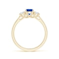 thumbnail image 2 of Angara Natural 0.6 Ct. Blue Sapphire with Diamond Classic Ring in 14K Yellow Gold for Women (Ring Size: 3.5), 2 of 9