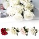 thumbnail image 1 of 18 cabezas de flores artificiales ramo de rosas flores falsas seda de plástico rosas artificiales rosas de seda falsa ramo de boda nupcial decoración del hogar Muyoka Hogar, 1 of 2