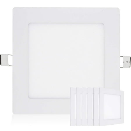 - LEEKI - Pack of 5-9W Recessed Square Ceiling Light - Cool White 5000K - Ultra Slim Design - 6 Non-Dimmable Miniature LED Driver Adapter