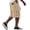 #01Brown, variant on Men Vertical Stripe Print Corduroy Cargo Shorts Drawstring Elastic Waist Multi Pockets Knee Length Casual Shorts For Summer Beach Vacation Outdoor Travel
