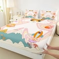 thumbnail image 3 of Homewish Cartoon Rocket Planet Full Size Sheets,Cute Mushroom Bed Sheets,Boho Style Moth Sheet Sets For Kids,Ultra Soft Home Decor,4pcs, 3 of 7