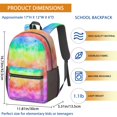thumbnail image 2 of 17 Inch Lightweight Backpack,PVC Waterproof Oxford Fabric, Ergonomically Designed, with Large Capacity, Vibrant Rainbow Print, 2 of 5