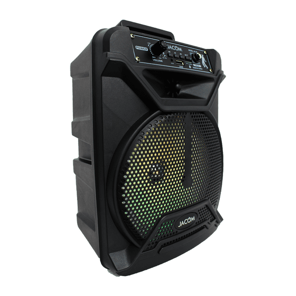 Bocina Bluetooth 8 JACOM Con Luz RGB Multifuncional Radio FM Auxiliar