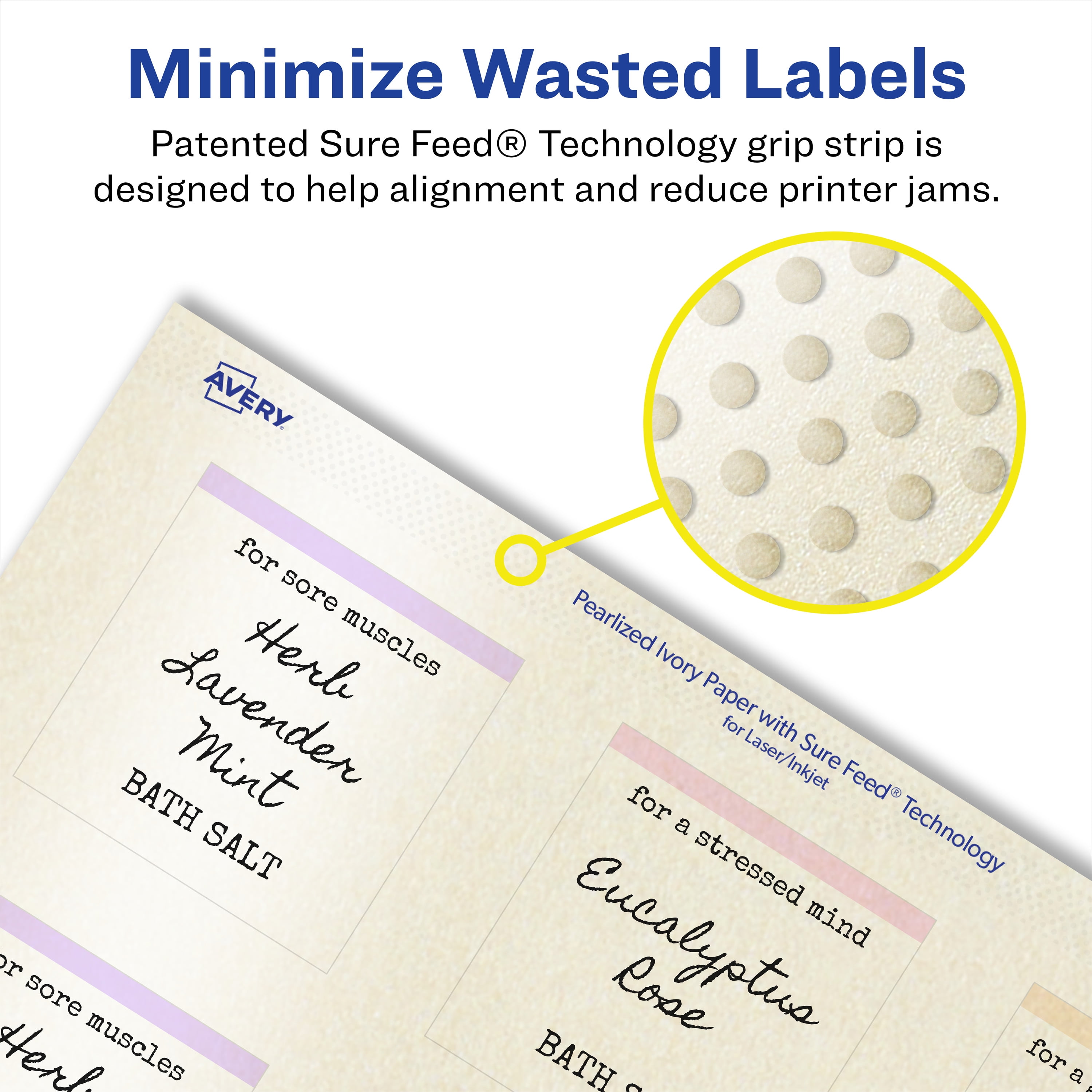 Avery Pearlized Ivory Square Labels, 2.5" x 2.5", 90ct