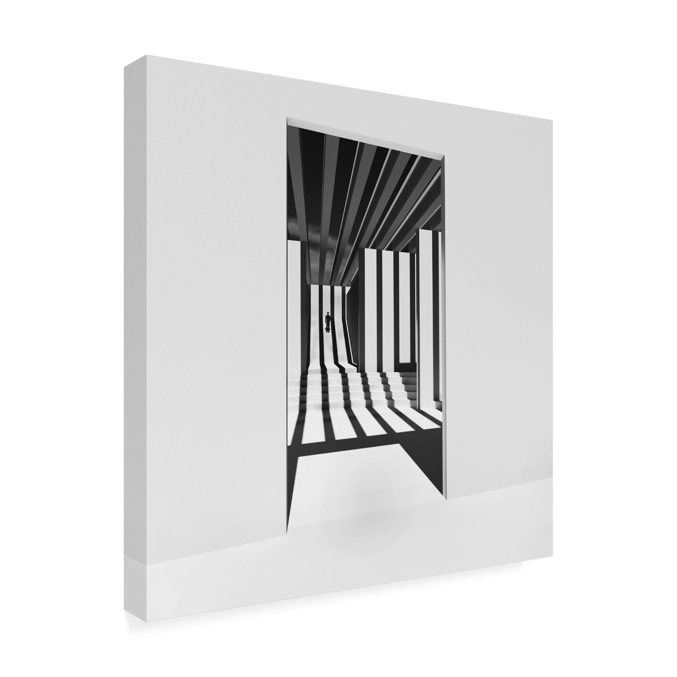 Canvas Wall Art - Antonyus Bunjamin 'Lines And Shadows' Wall Art for Living Room, Bedroom, or Office Décor by Trademark Fine Art - 14 x 14 Inches
