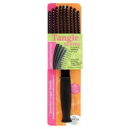 KareCo Tangle Buster Flexible Paddle Brush (Best Brush For Curly Tangled Hair)