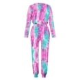 thumbnail image 4 of Viikei Elegant Pajama Set Silk-Touch Sleep Experience,Women Winter Letter Print Round Neck Long Sleeve Trousers Casual Home Wear Suit Pajams Sets Purple XXL, 4 of 5